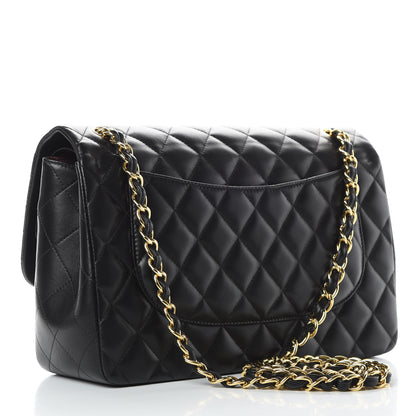 Chanel Lambskin Quilted Jumbo Double Flap Black 3 of 14