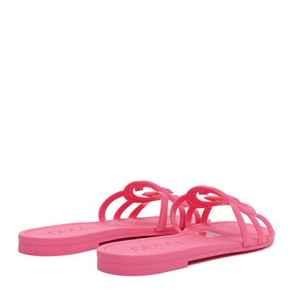 Gucci Rubber Interlocking G Womens Slide Sandals 39 Knit Rose 5 of 9