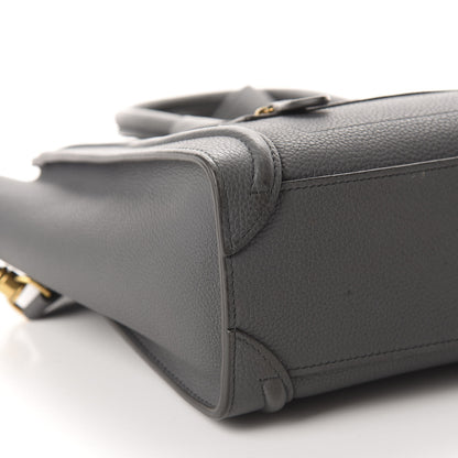 Celine Baby Drummed Calfskin Nano Luggage Kohl 5 of 9