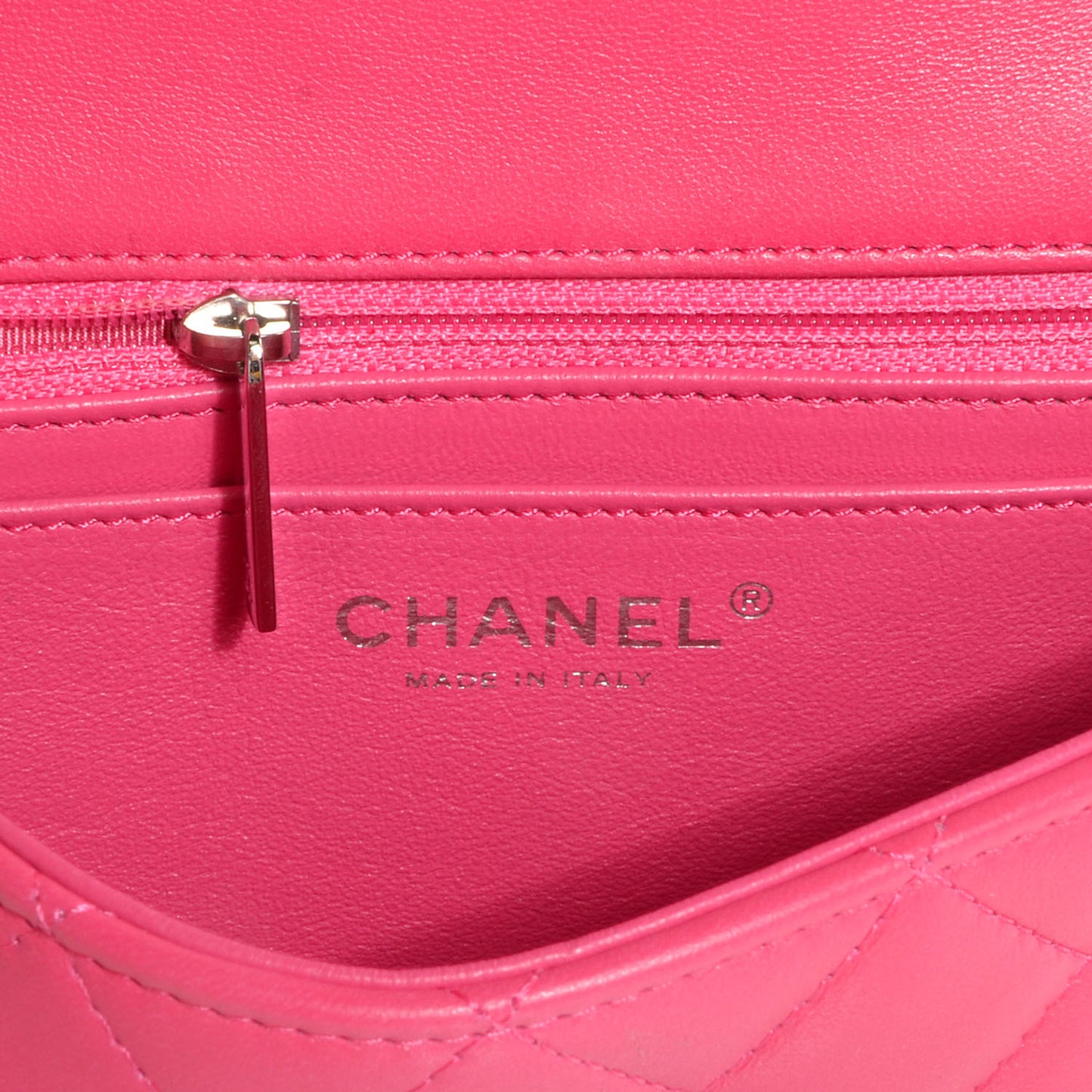 Lambskin Quilted Mini Flap Dark Pink