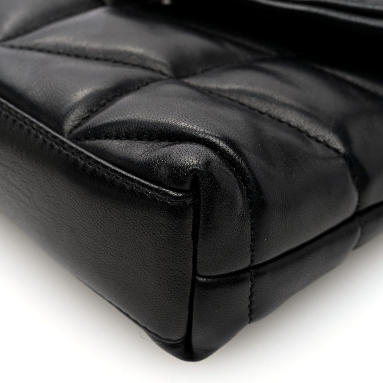 Saint Laurent Lambskin Monogram Loulou Puffer Pouch Clutch Black 11 of 12