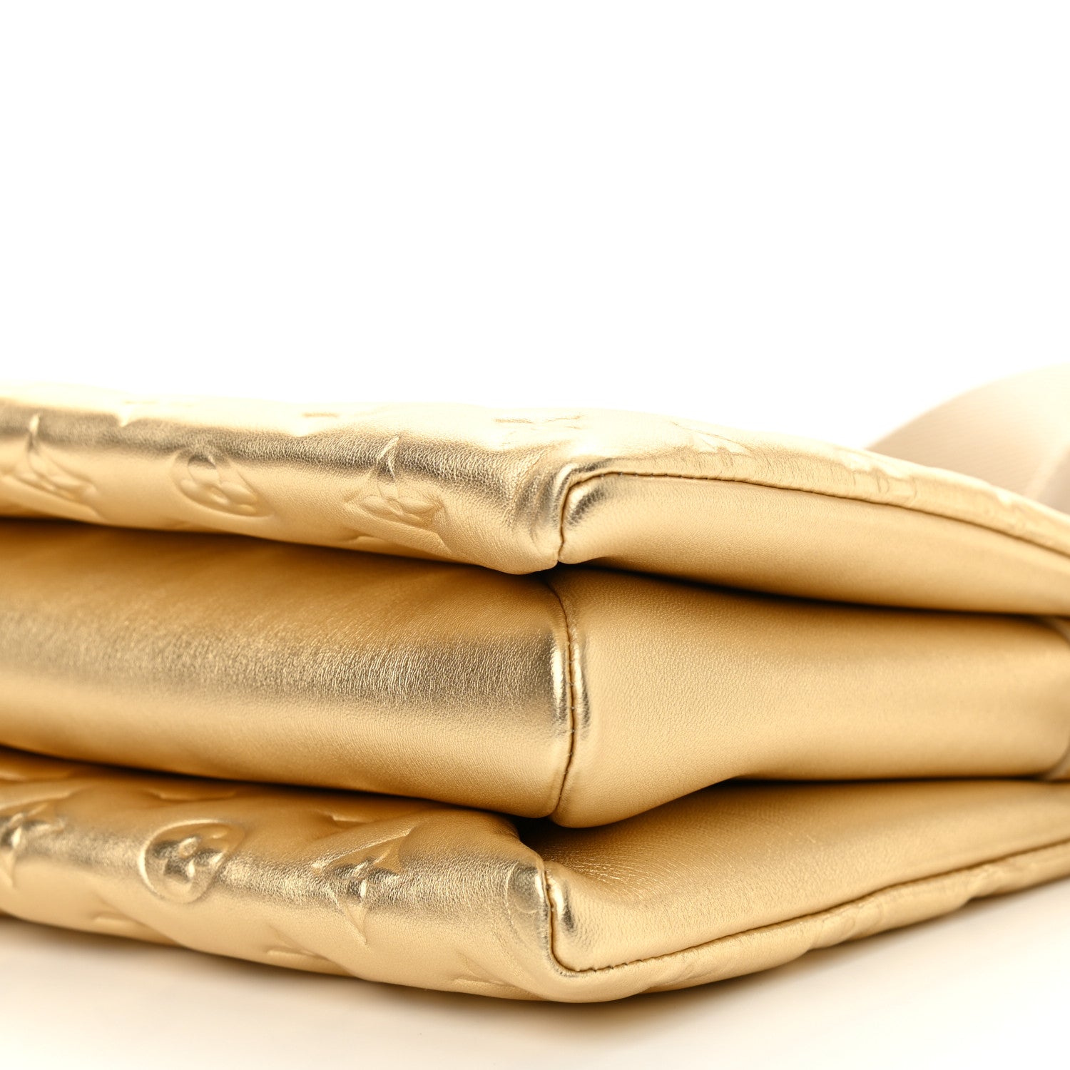 Louis Vuitton Lambskin Embossed Monogram Coussin PM Gold 11 of 12
