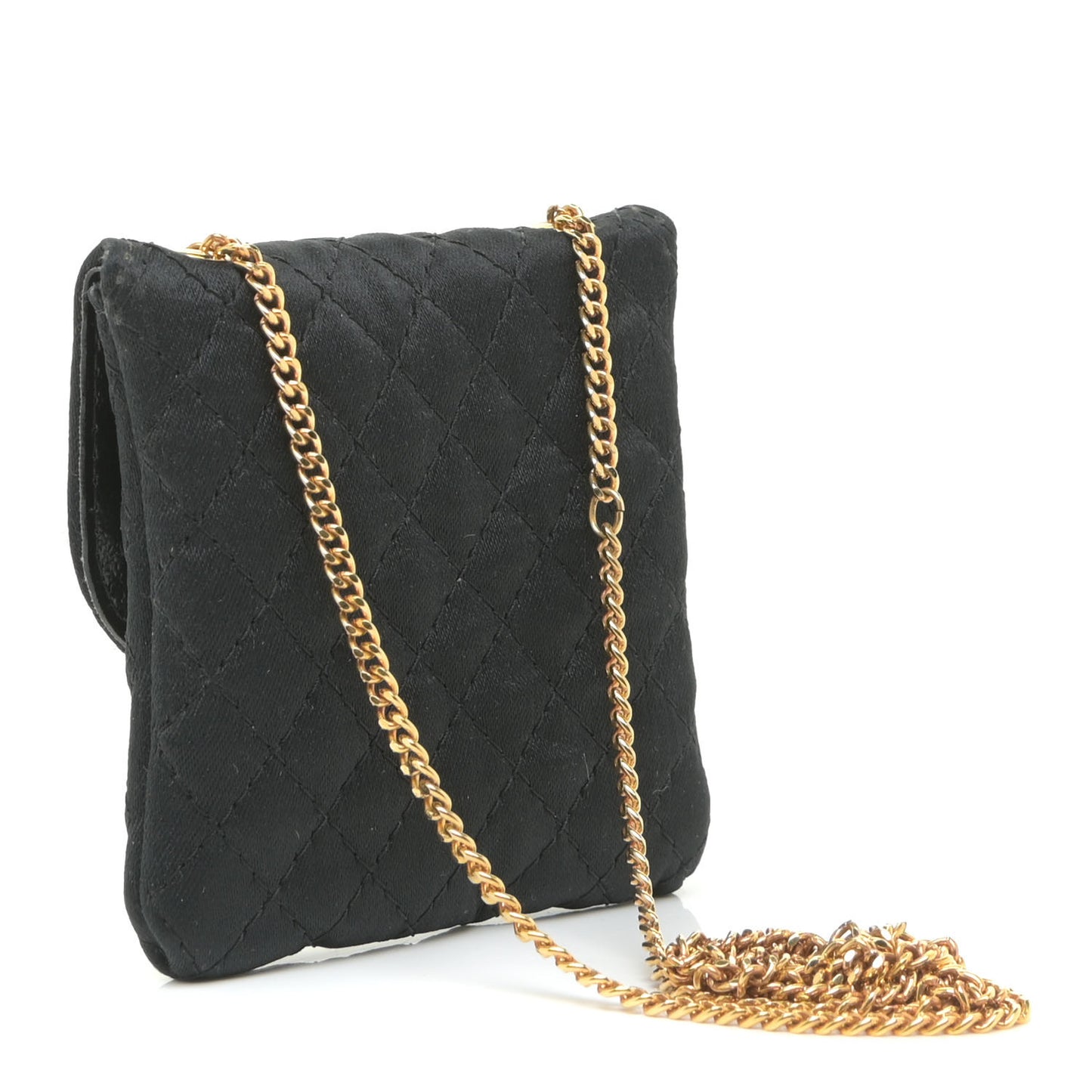Grosgrain Quilted Micro Flap Bag Black