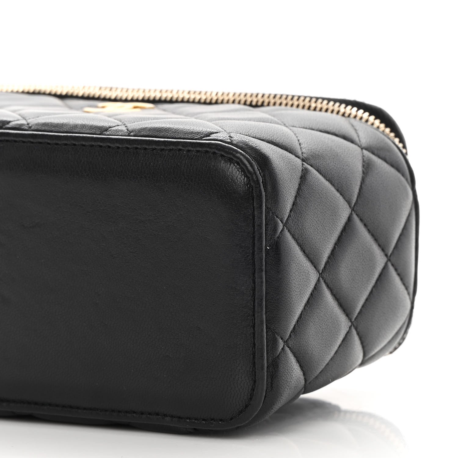 Chanel Lambskin Quilted Small Top Handle Vanity Case With Chain Black 10 of 13