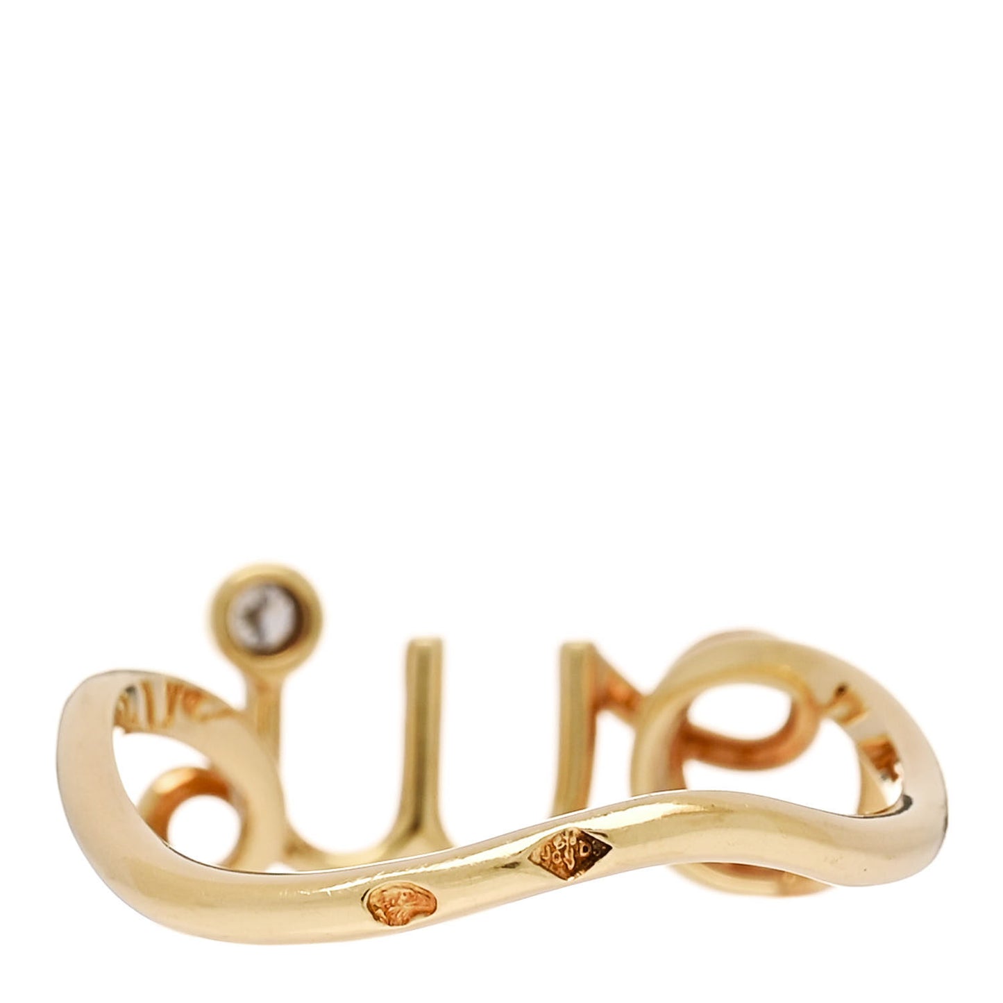 18K Yellow Gold Diamond Oui Ring 52 6