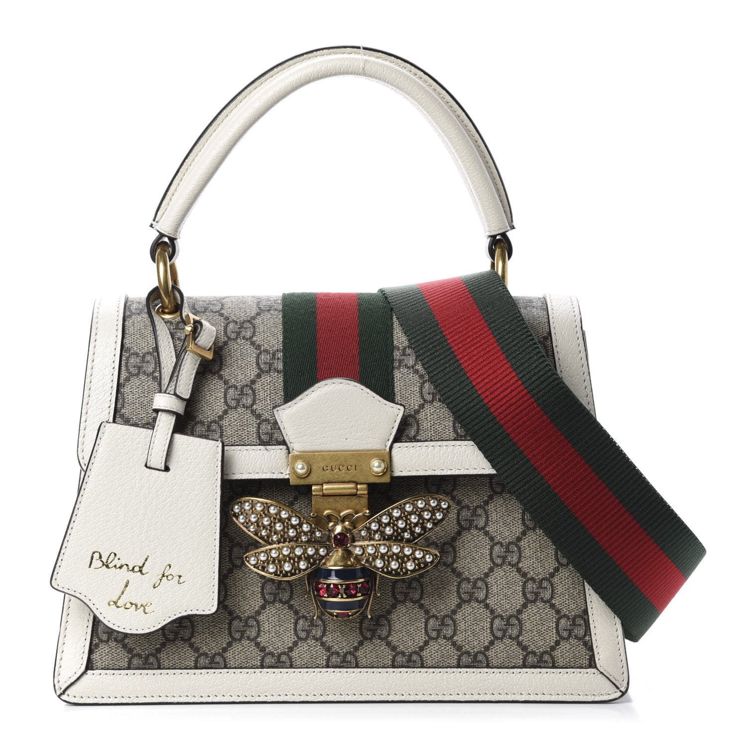 Gucci GG Supreme Monogram Small Queen Margaret Top Handle Bag White 1 of 11