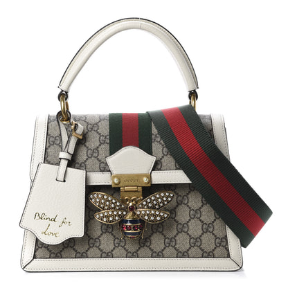 Gucci GG Supreme Monogram Small Queen Margaret Top Handle Bag White 1 of 11