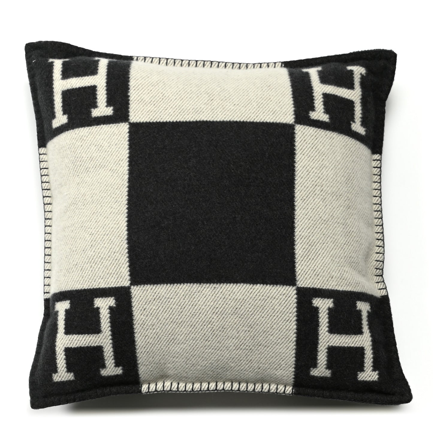 Wool Cashmere Avalon Pillow PM Ecru Gris Fonce