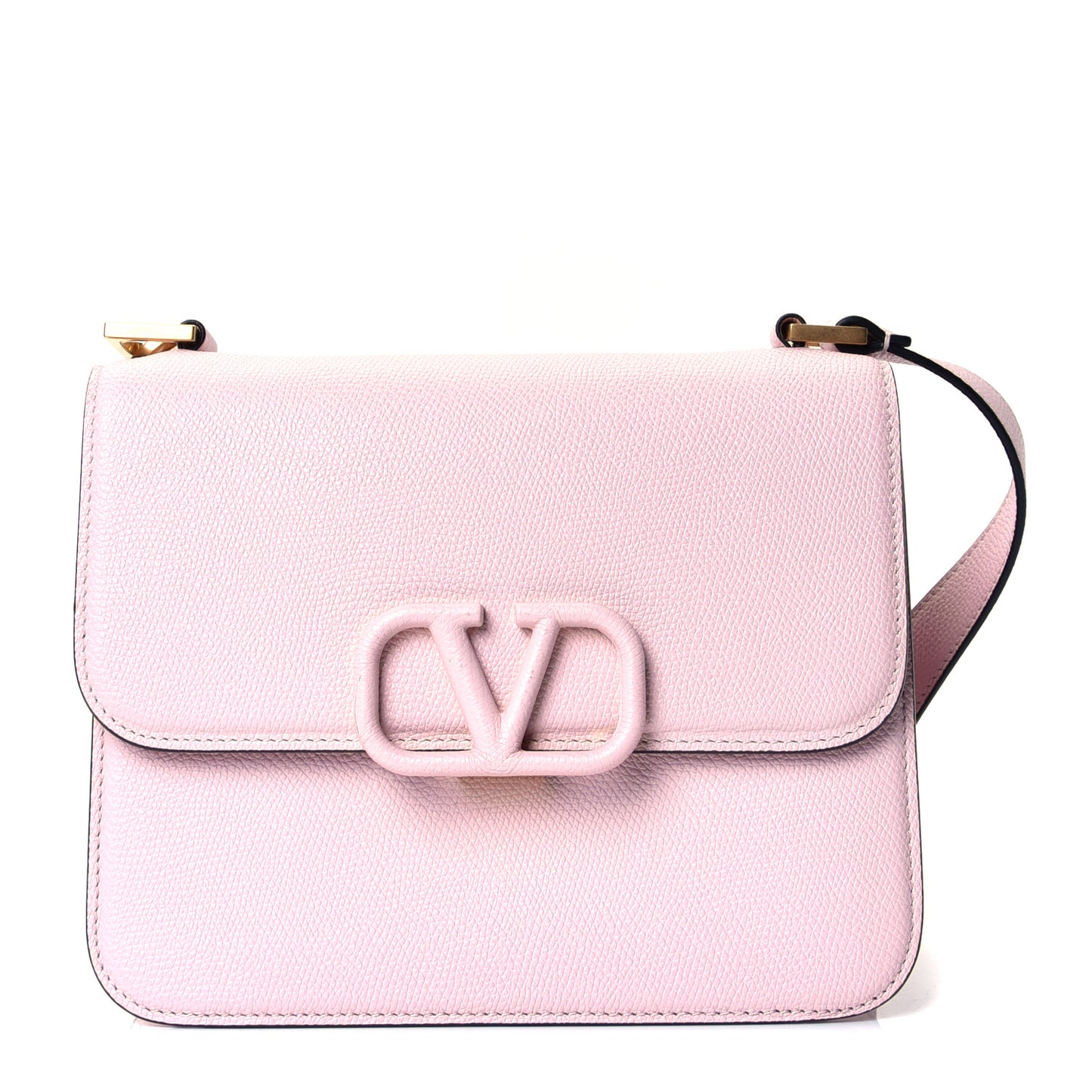 Grainy Calfskin Large VSling Shoulder Bag Rose Quartz