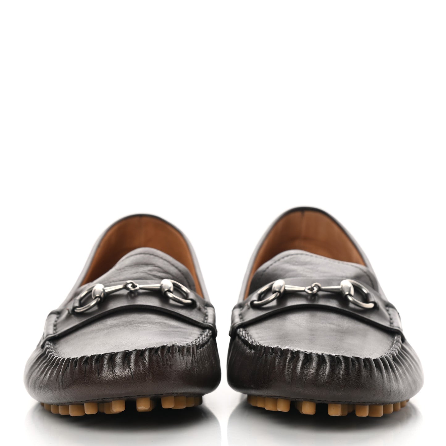 Calfskin Womens Horsebit Driver Loafer 41 Brown