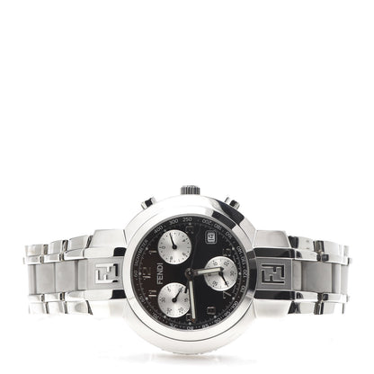 Fendi Stainless Steel 39mm Zucca Chronograph Quartz Watch Black 3 of 6