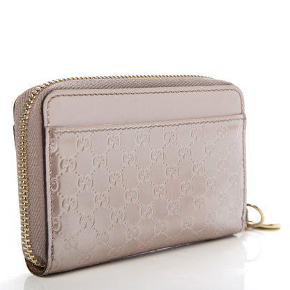 Gucci Patent Microguccissima Heart Detail Zip Around Card Case Pink 3 of 7