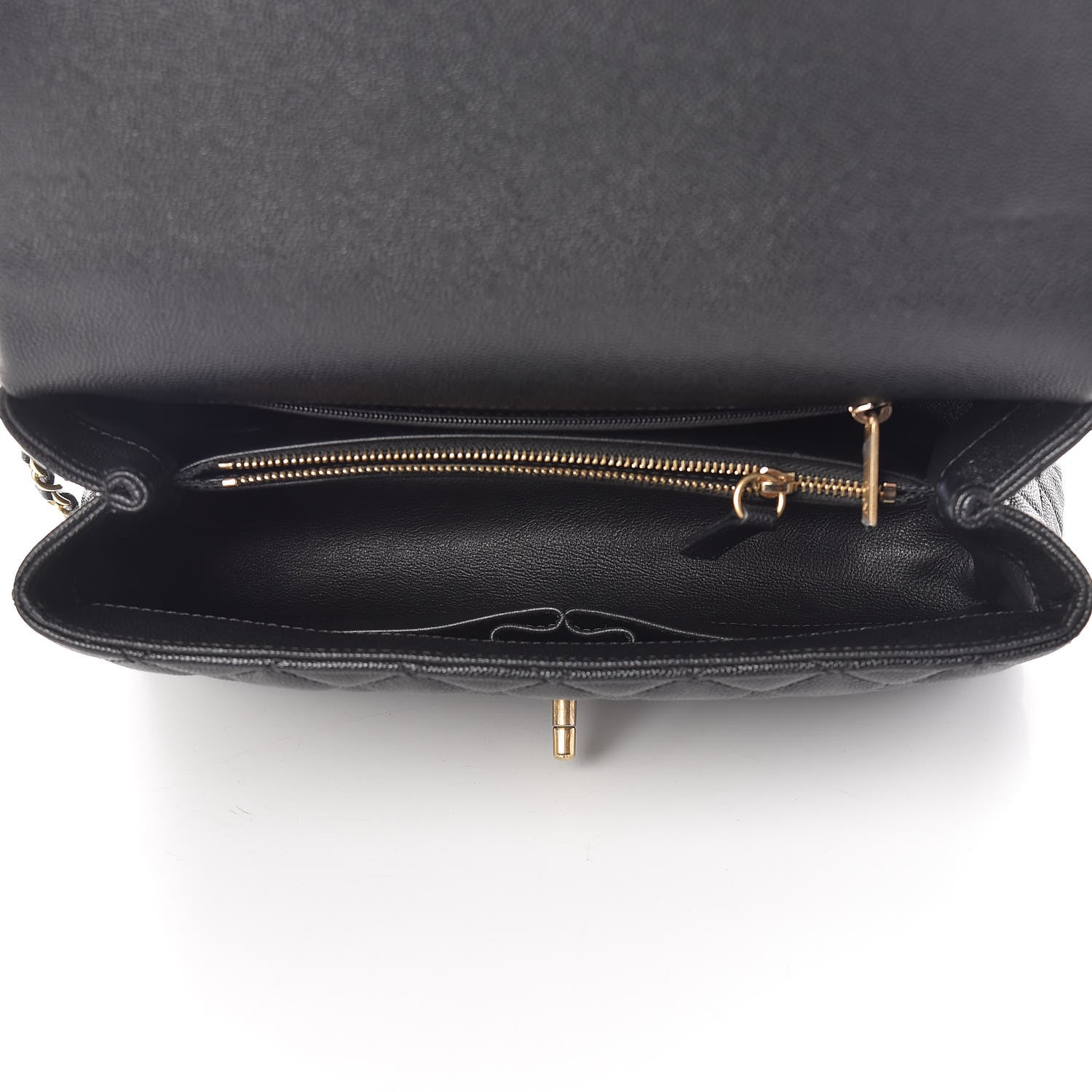 Chanel Caviar Lizard Embossed Quilted Small Coco Handle Flap Black 5 of 10