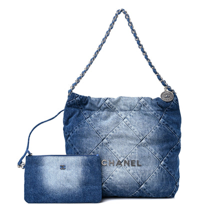 Chanel Denim Quilted Small Chanel 22 Blue 1 of 10