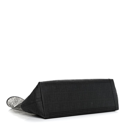Fendi Mesh Glazed Fabric FF Shopping Tote Black 5 of 14