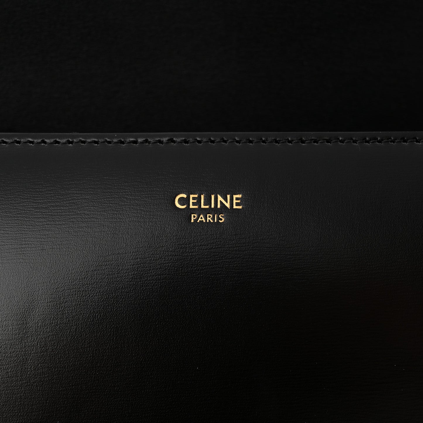 Shiny Calfskin College Triomphe Black