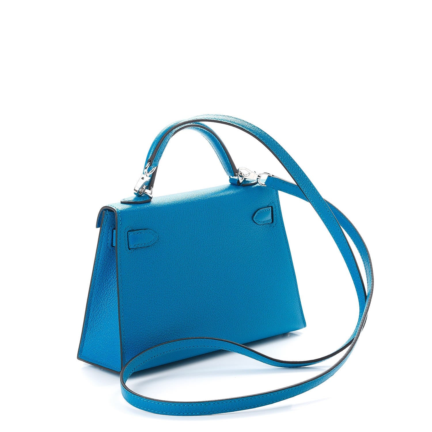 Hermes Chevre Mysore Mini Kelly Sellier 20 Bleu Zanzibar 4 of 9