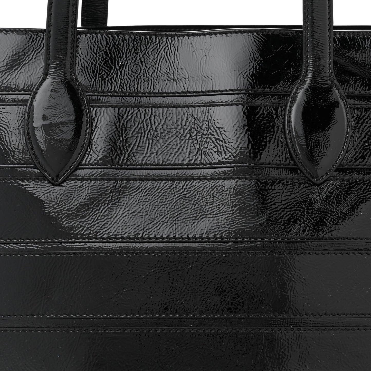 Patent Calfskin Florence Tote Black