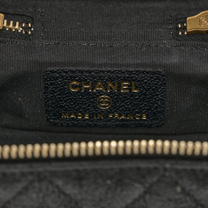 Chanel Caviar Quilted Mini Top Handle Vanity With Chain Black 6 of 11