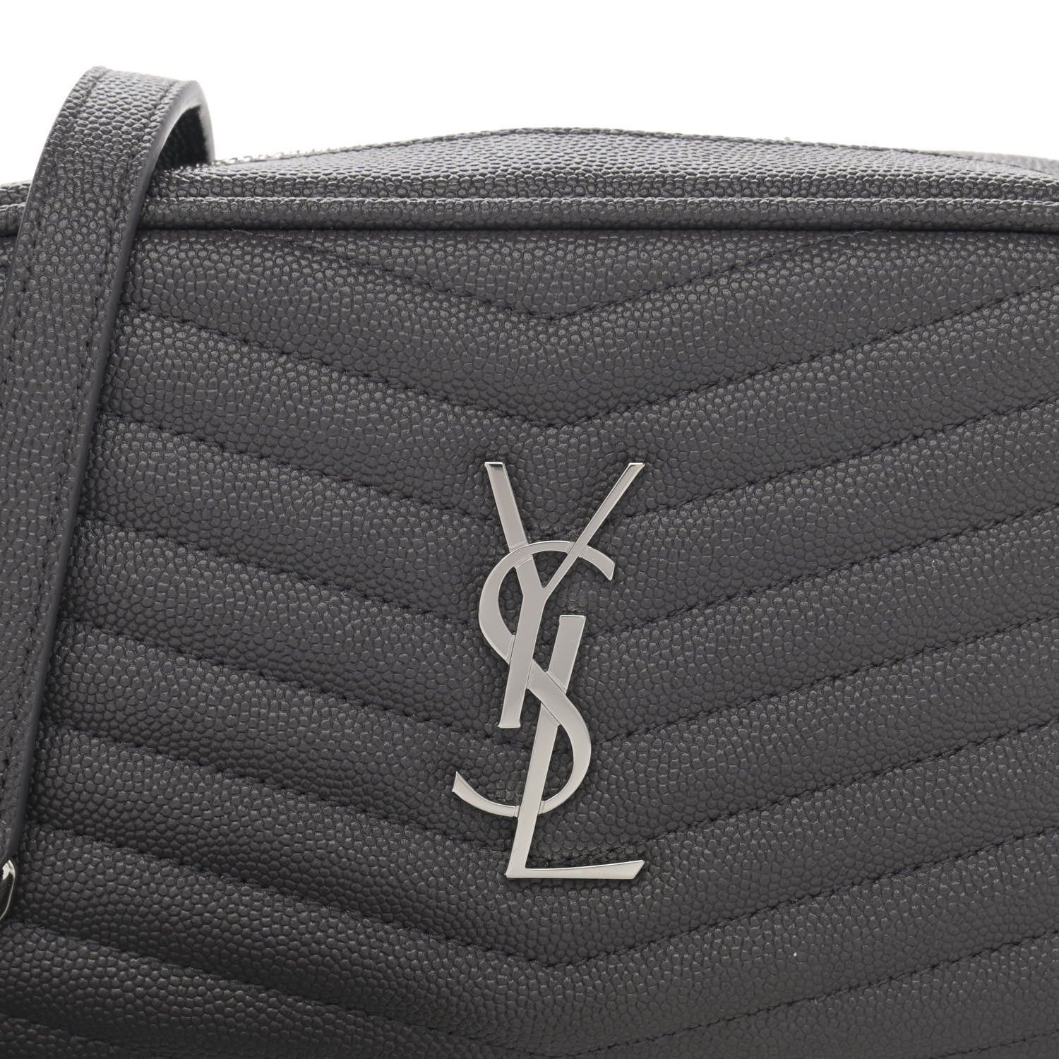 Saint Laurent Grain De Poudre Matelasse Monogram Mini Lou Camera Bag Asphalt 8 of 10