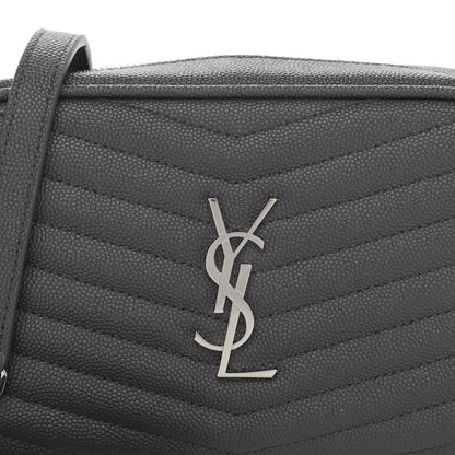 Saint Laurent Grain De Poudre Matelasse Monogram Mini Lou Camera Bag Asphalt 8 of 10