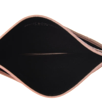 Saint Laurent Grain De Poudre Matelasse Chevron Monogram Credit Card Case Pale Pink 5 of 7