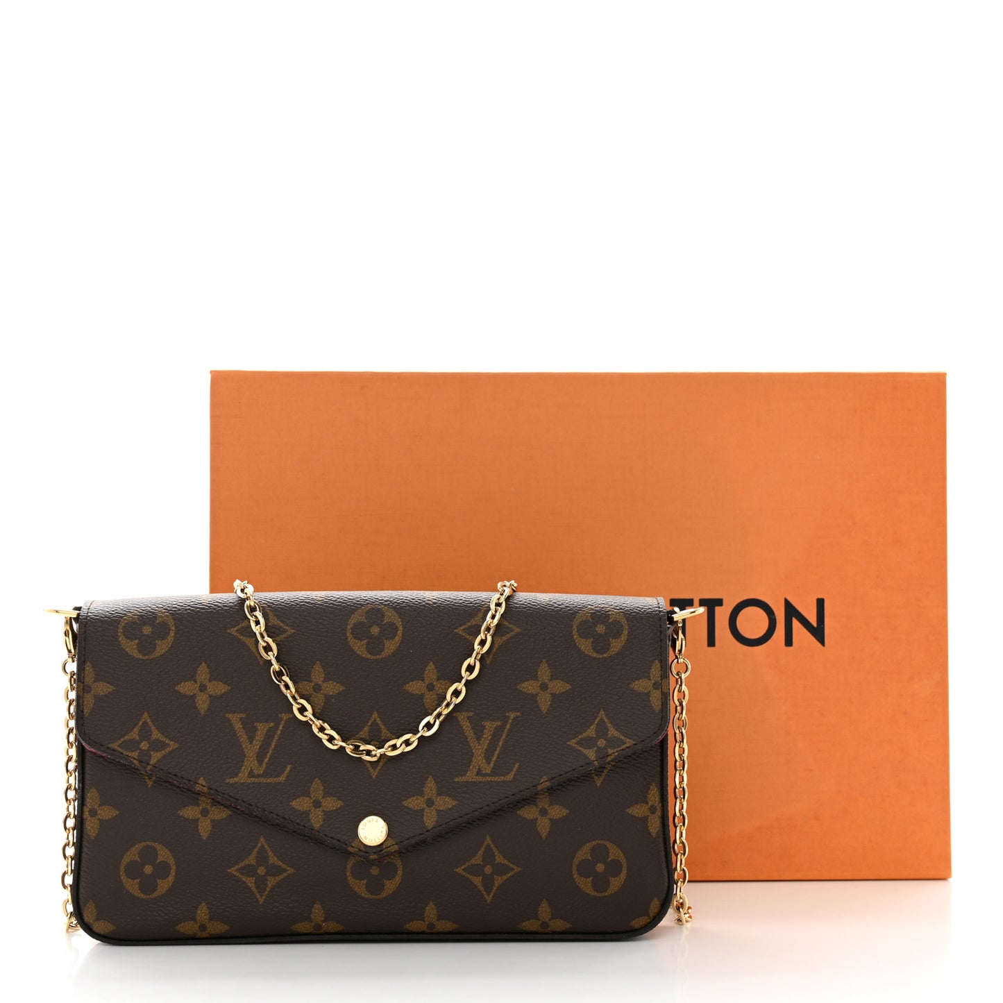 Monogram Pochette Felicie Chain Wallet Fuchsia