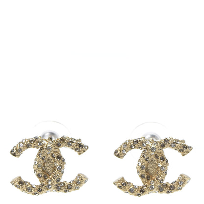 Chanel Crystal CC Earrings Light Gold 1 of 5