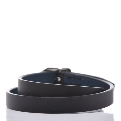 Hermes Chamonix Swift Paddock Double Tour Bracelet T4 Black Bleu De Prusse 3 of 8