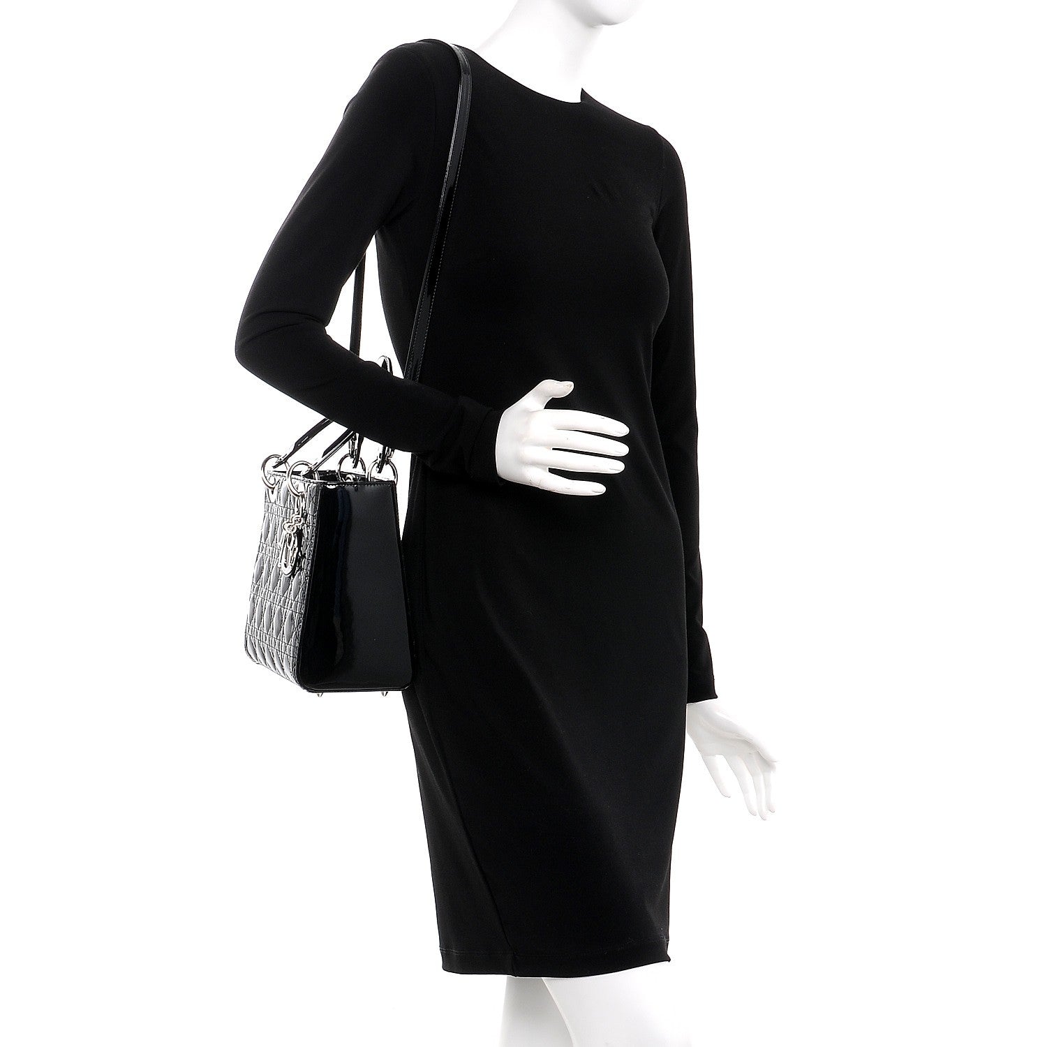Christian Dior Patent Cannage Medium Lady Dior Black 2 of 6