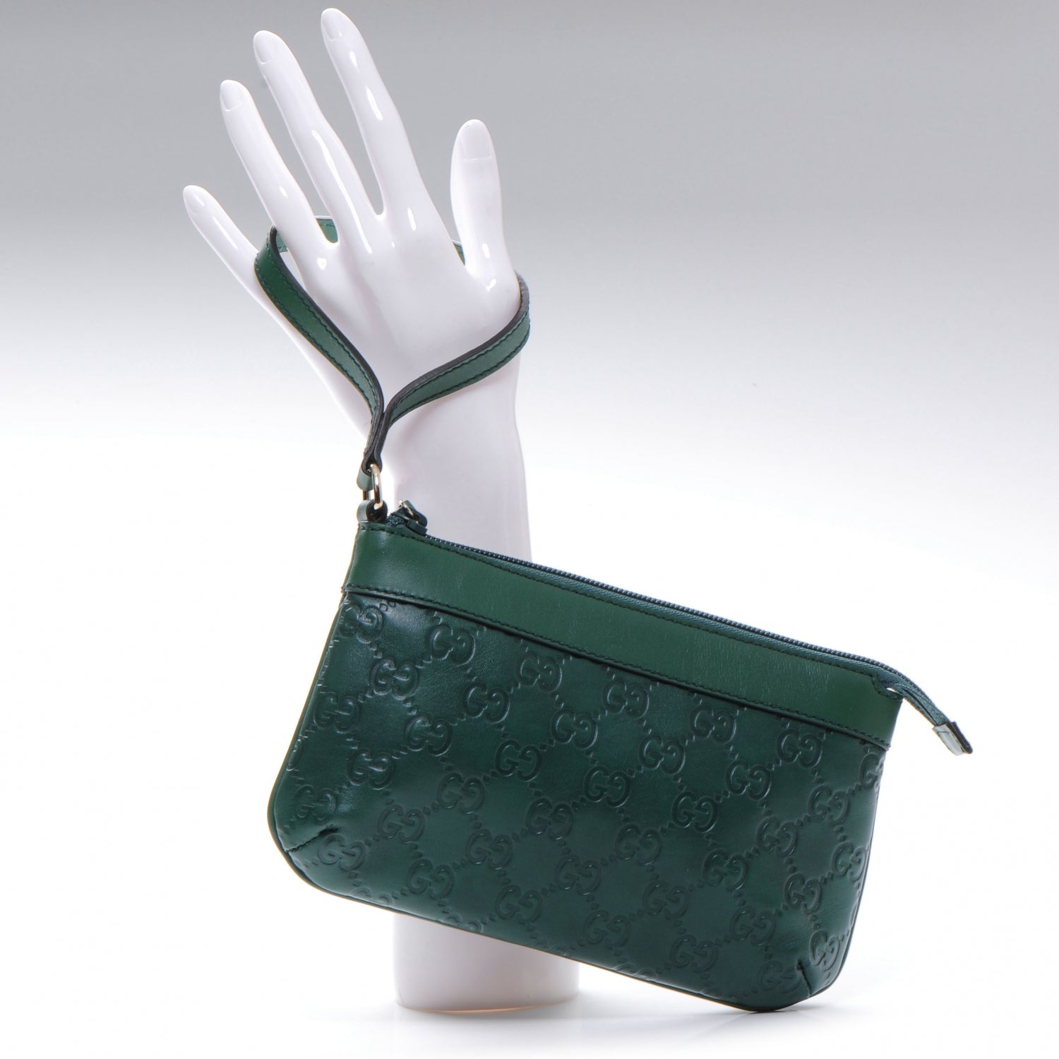 Gucci Guccissima Wristlet Green 2 of 7