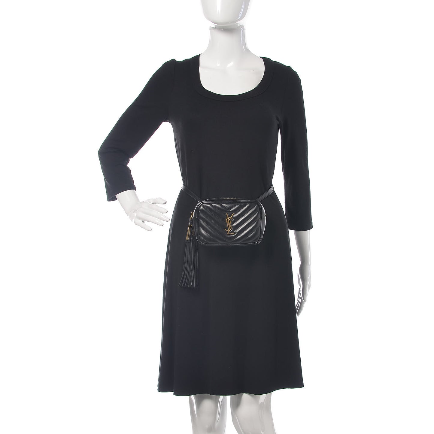 Calfskin Matelasse Monogram Lou Belt Bag Black