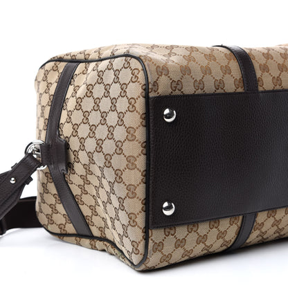 Gucci Monogram Dollar Calfskin Boston Duffle Bag Beige Ebony Testa di Moro Marrone Scuro 8 of 10