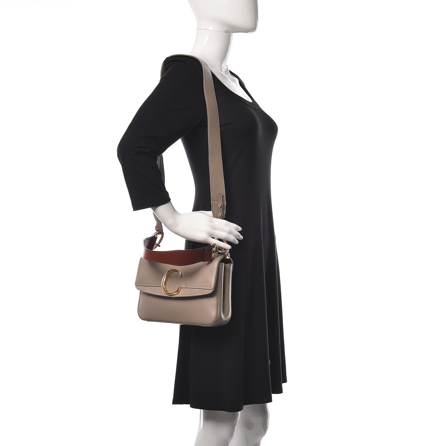 Chloe Calfskin Small C Double Carry Motty Grey 2 of 11