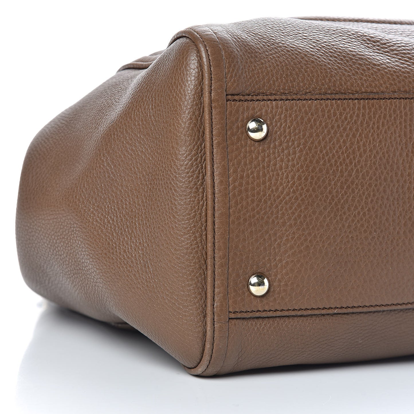 Pebbled Calfskin Medium Soho Shoulder Bag Brown