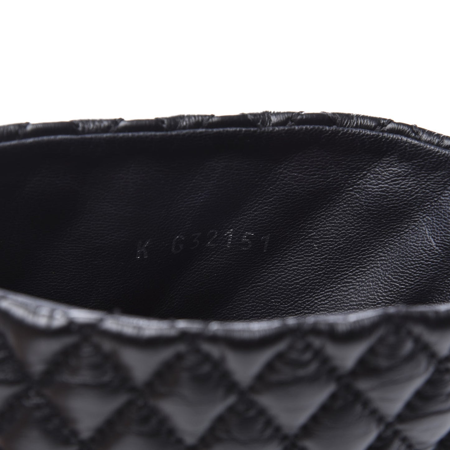Calfskin Patent Quilted CC Short Boots 39.5 Black