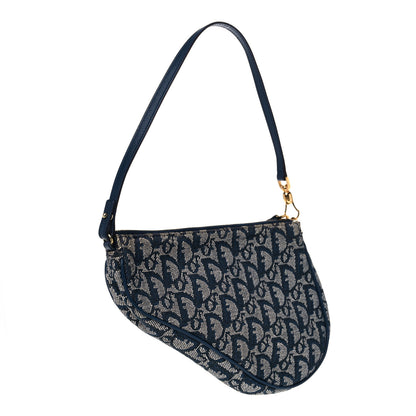 Christian Dior Monogram Mini Saddle Pochette Navy 3 of 11