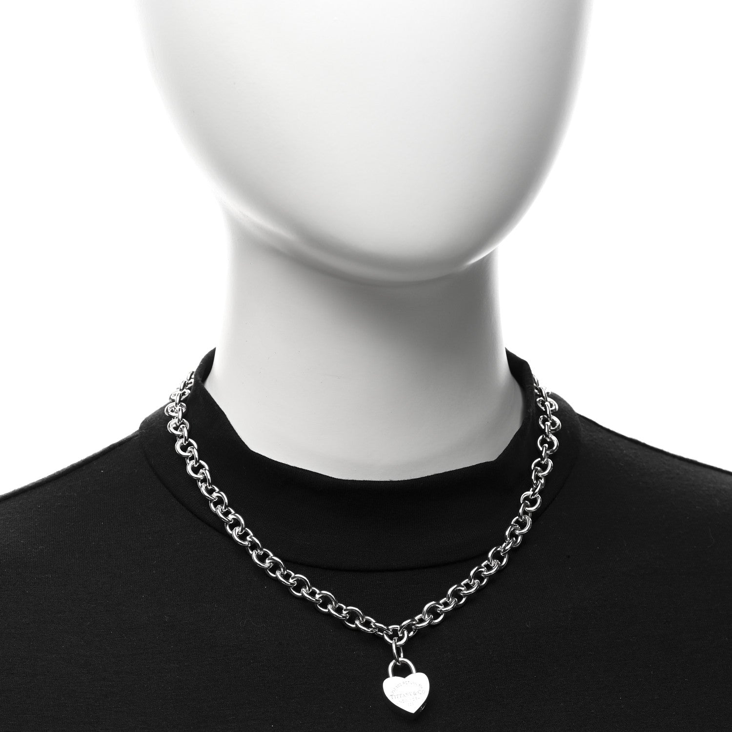 Tiffany Sterling Silver Return to Tiffany Heart Lock Pendant Toggle Necklace 2 of 5