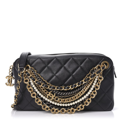 Chanel Lambskin Quilted All About Chains Camera Bag Black 1 of 11
