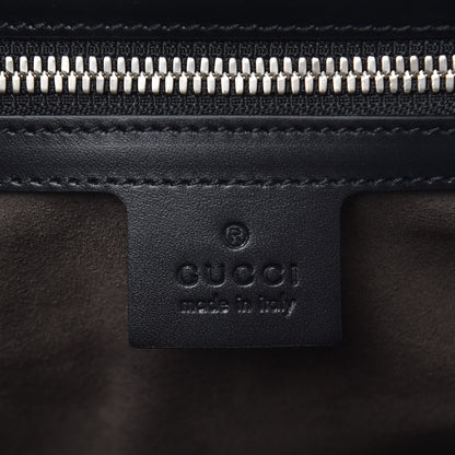 Gucci Guccissima Signature Single Buckle Flap Messenger Bag Black 6 of 7