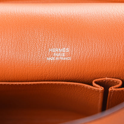 Hermes Taurillon Clemence Jypsiere 34 Orange 5 of 9