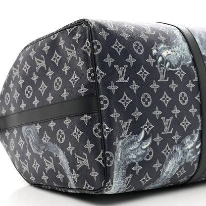 Louis Vuitton Savane Monogram Lion Chapman Keepall Bandouliere 55 Encre 8 of 10