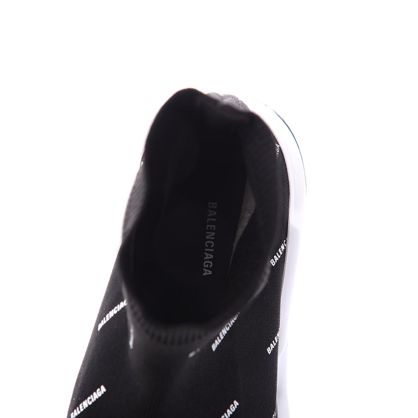 Neoprene Knit Allover Logo Bi-Color Sole Mens Speed Sneakers 42 Black White