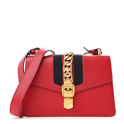 Gucci Calfskin Small Sylvie Shoulder Bag Hibiscus Red 1 of 13