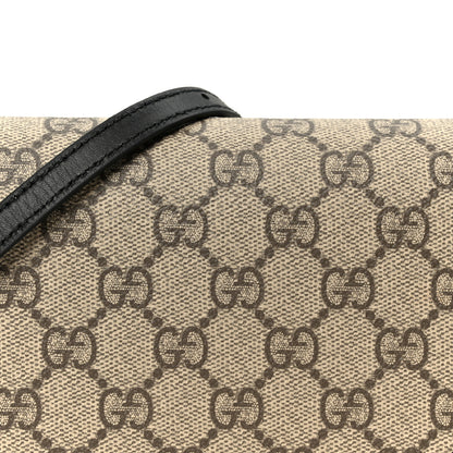 Gucci GG Emblem Monogram Wallet With Strap Beige Ebony Black 7 of 11