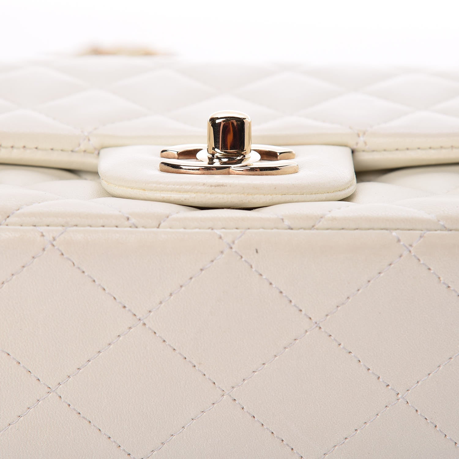 Chanel Lambskin Quilted Mini Square Flap White 15 of 18