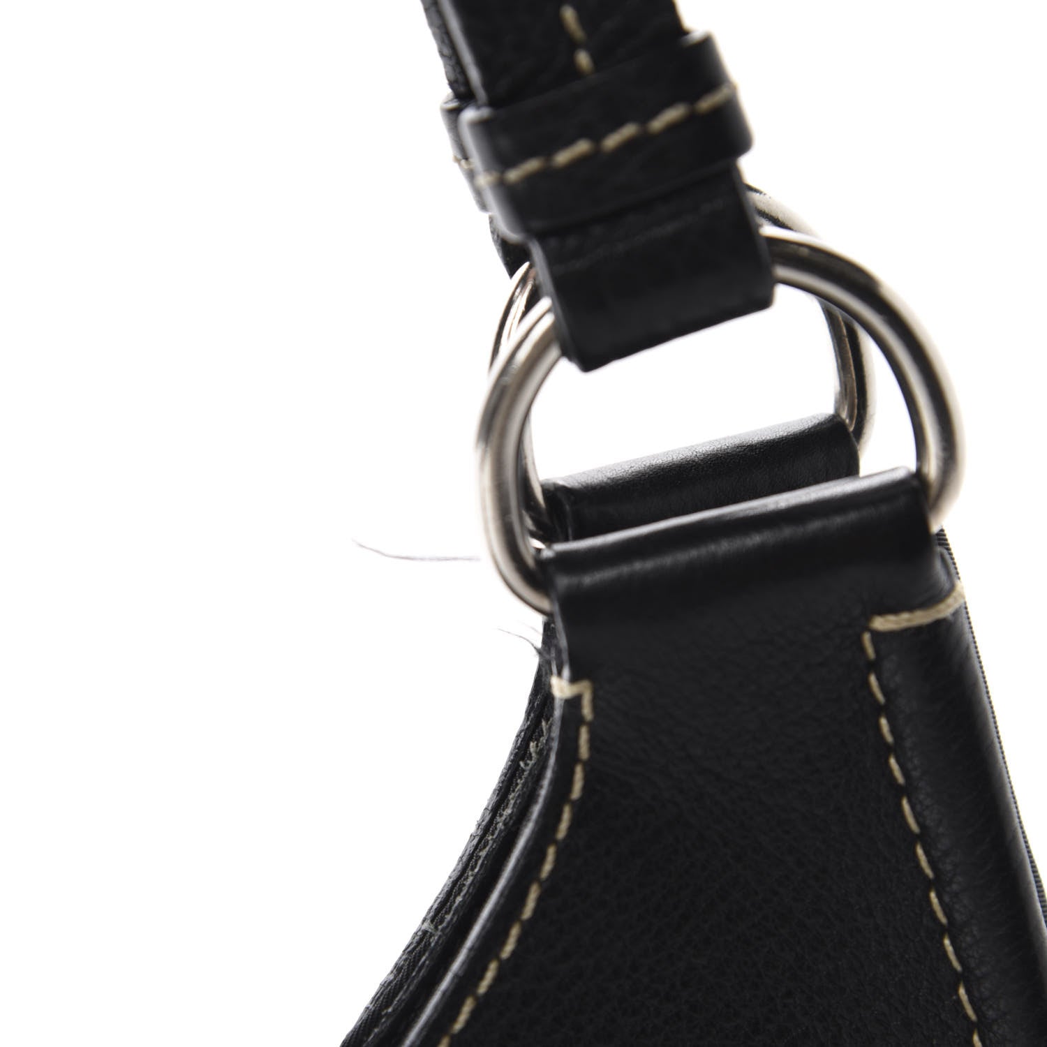 Prada Tessuto Light Nylon Vitello Daino Shoulder Bag Black 9 of 11