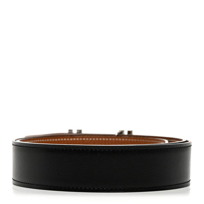 Hermes Box Togo 32mm Au Carre H Belt 90 36 Black Gold 4 of 8