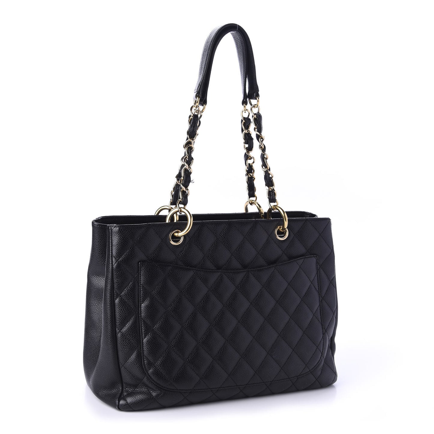 Caviar Quilted Grand Shopping Tote GST Black