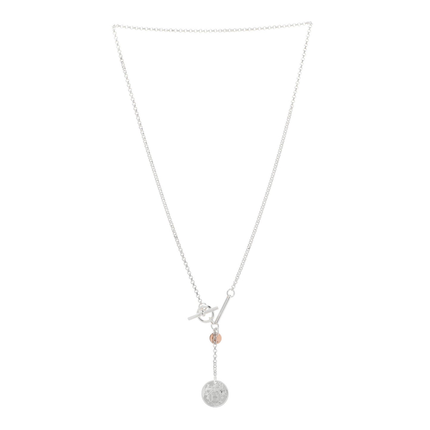 Sterling Silver 18K Rose Gold PM Ex-Libris Pendant Necklace